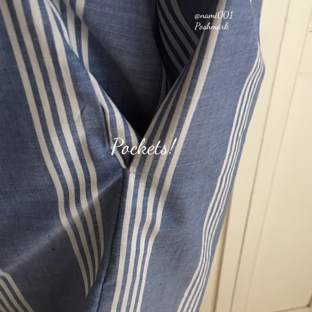 Adorable Vertical Stripe Shift Dress with Pockets - Picture 6 of 6